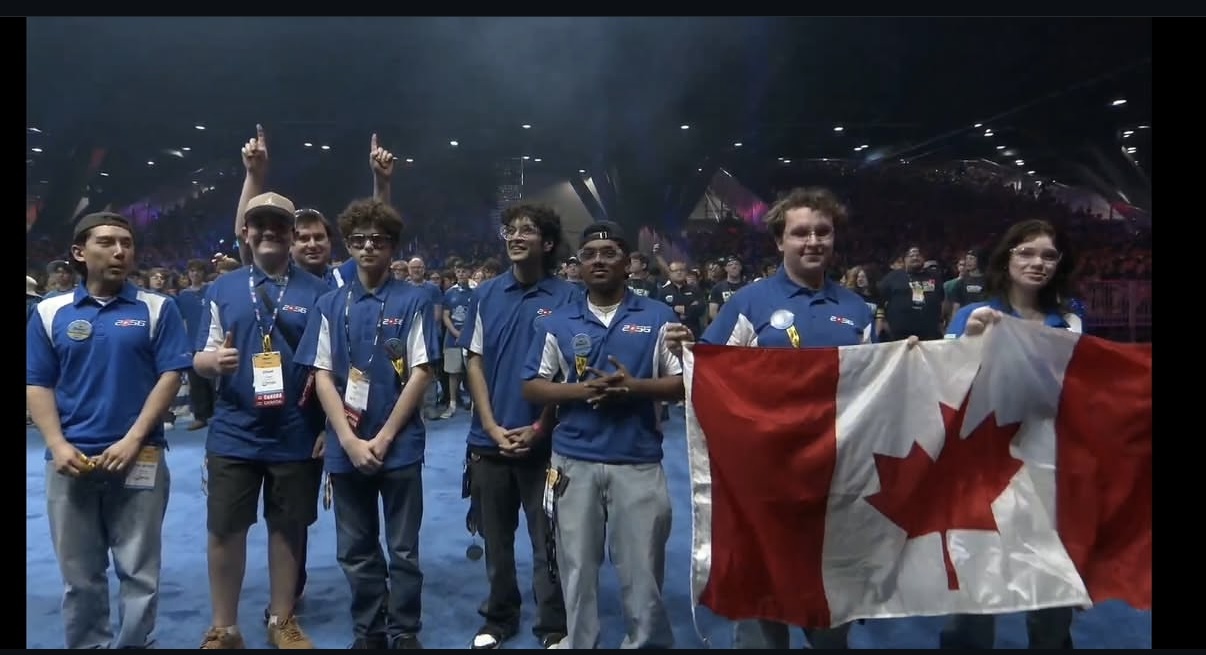 Team 2056 members representing Canada at the World Championship finals